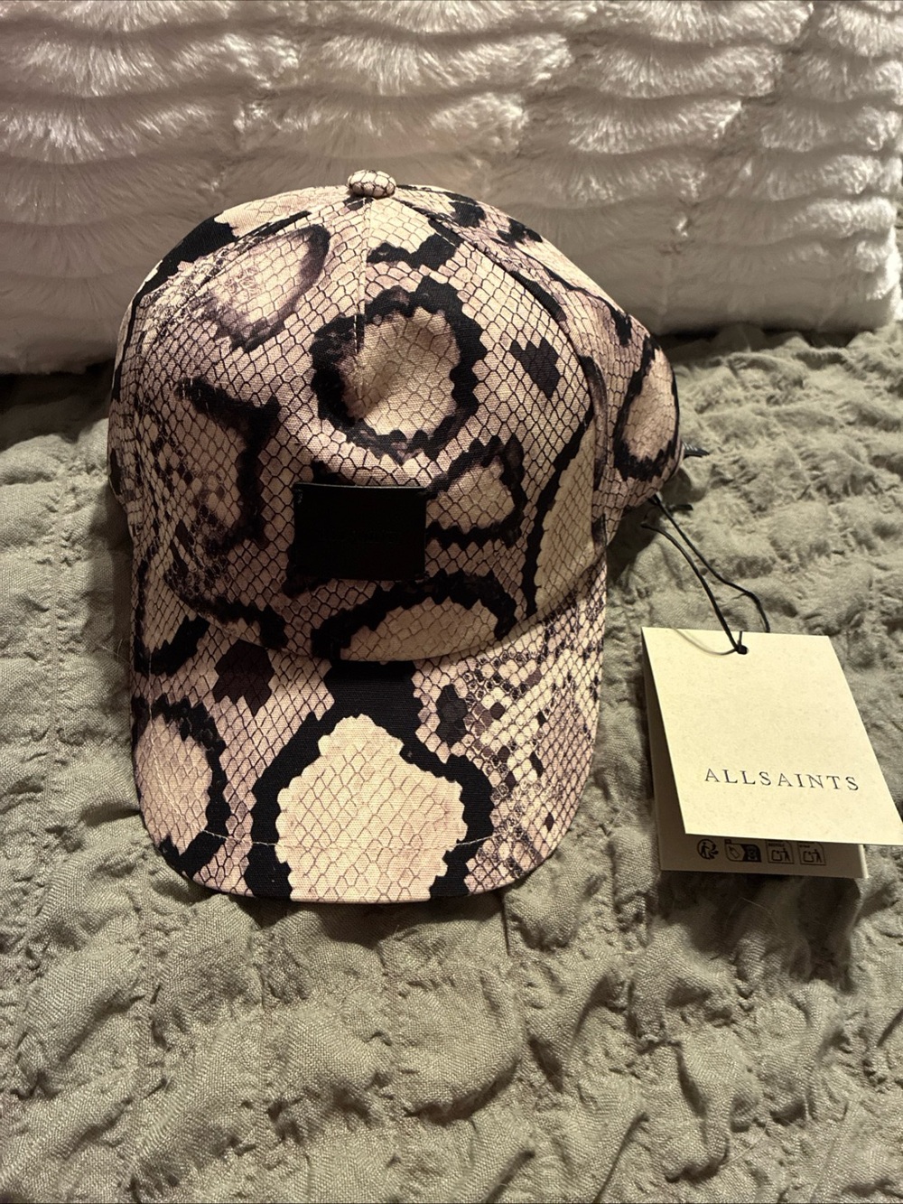 Allsaints ladies snake print hat adjustable
